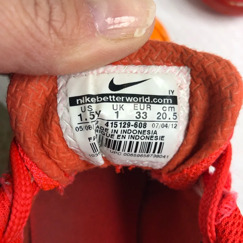 Nike Shoes 1.5Y Jr Solar Red & Orange Youth Soccer 415129-608